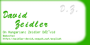 david zeidler business card